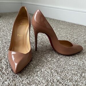 Christian Louboutin Cornfield 100 Pumps – Nude Patent – Size 37.5